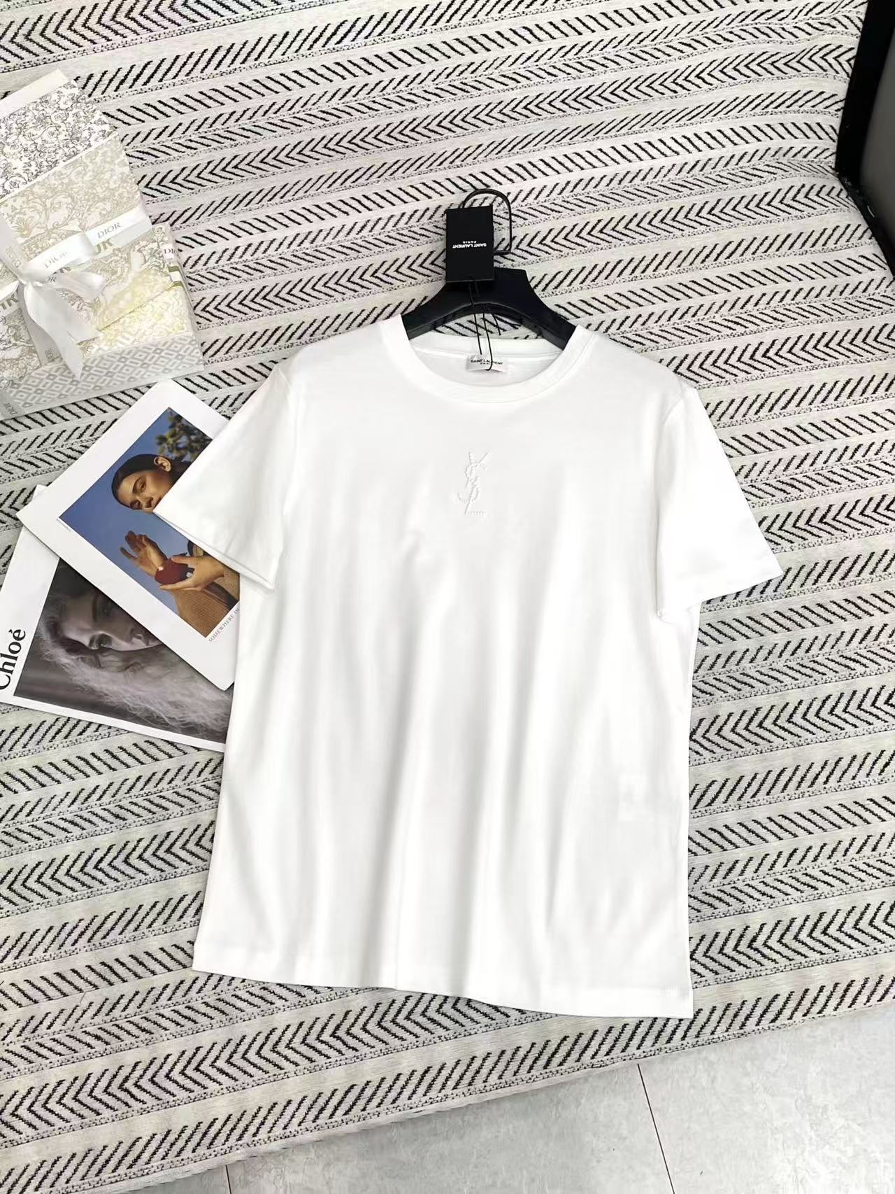 YSL刺繍ロゴTシャツ【50％割引+送料無料】