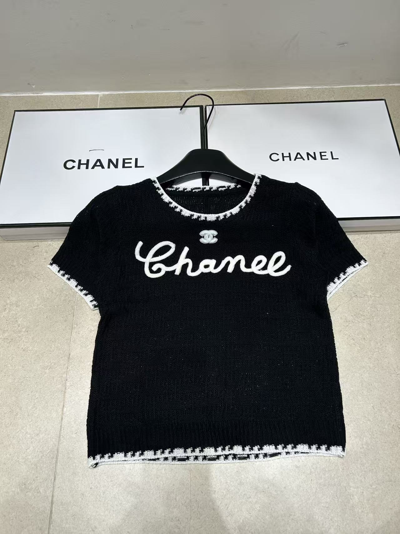 CHANE1 ダブルC刺繍文字ウール【50％割引+送料無料】