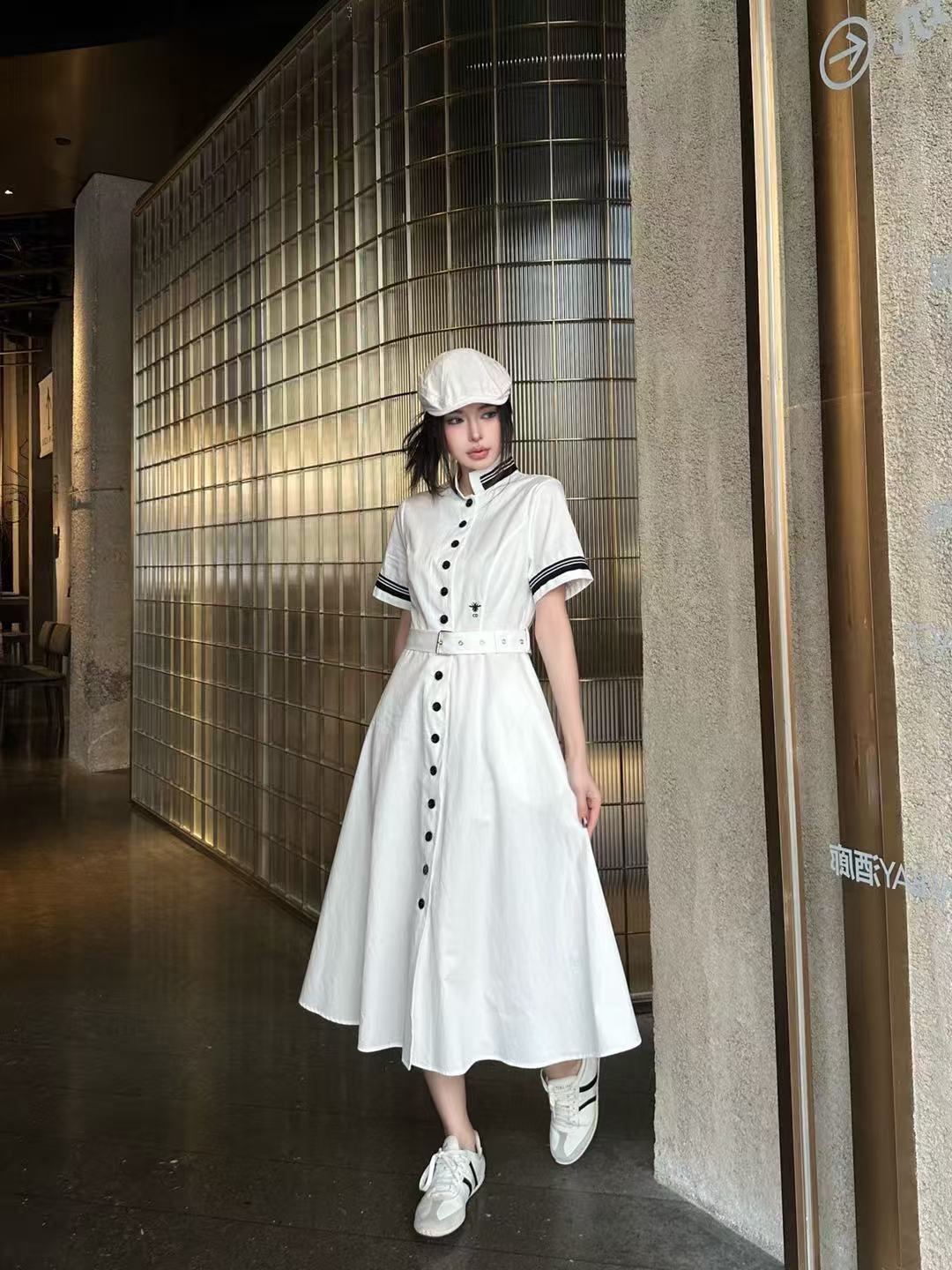 DIOR 上質なスタンドカラーワンピース【50％割引+送料無料】