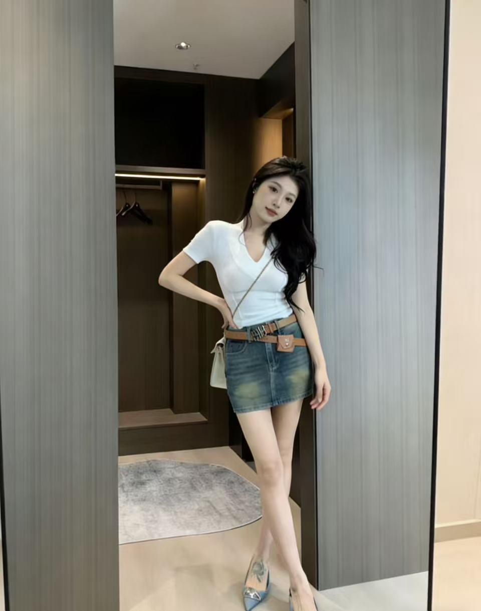 M1UM1U デニムベルトスカート【50％割引+送料無料】