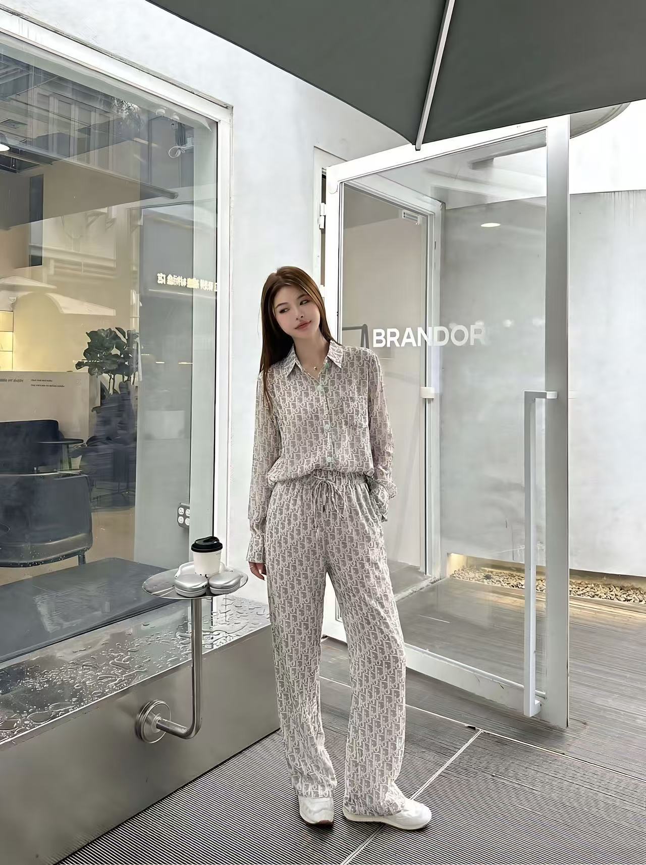 DIOR プリントシャツ＆トラウザーズ 2ピースセット【50％割引+送料無料】