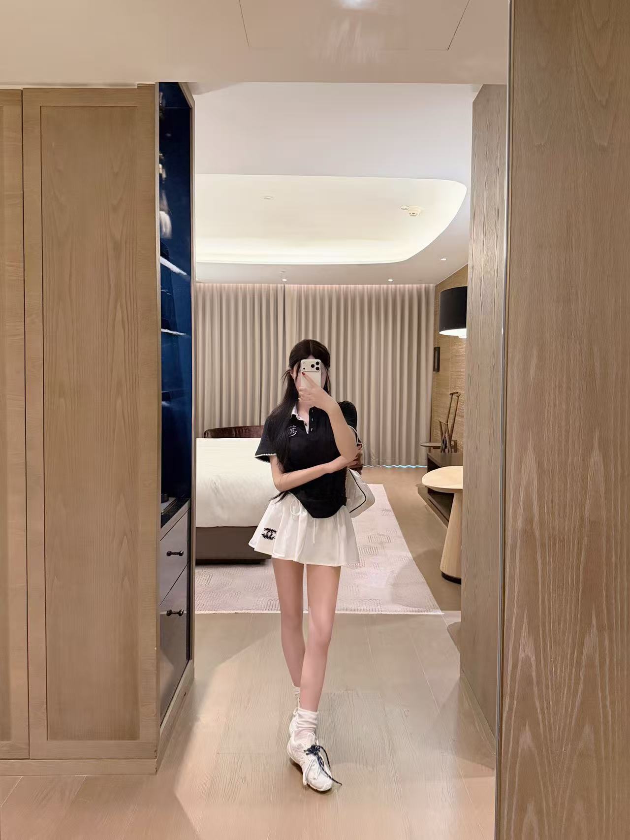 CHANE1 ダブルCシャツ＋ショーツ ツーピースセット【50％割引+送料無料】