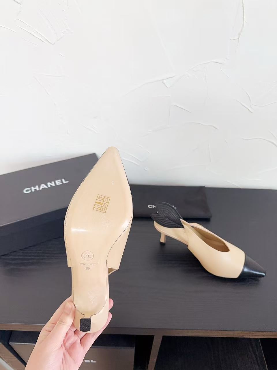 CHANE1 高品質カラーブロックローヒールシューズ【50％割引+送料無料】