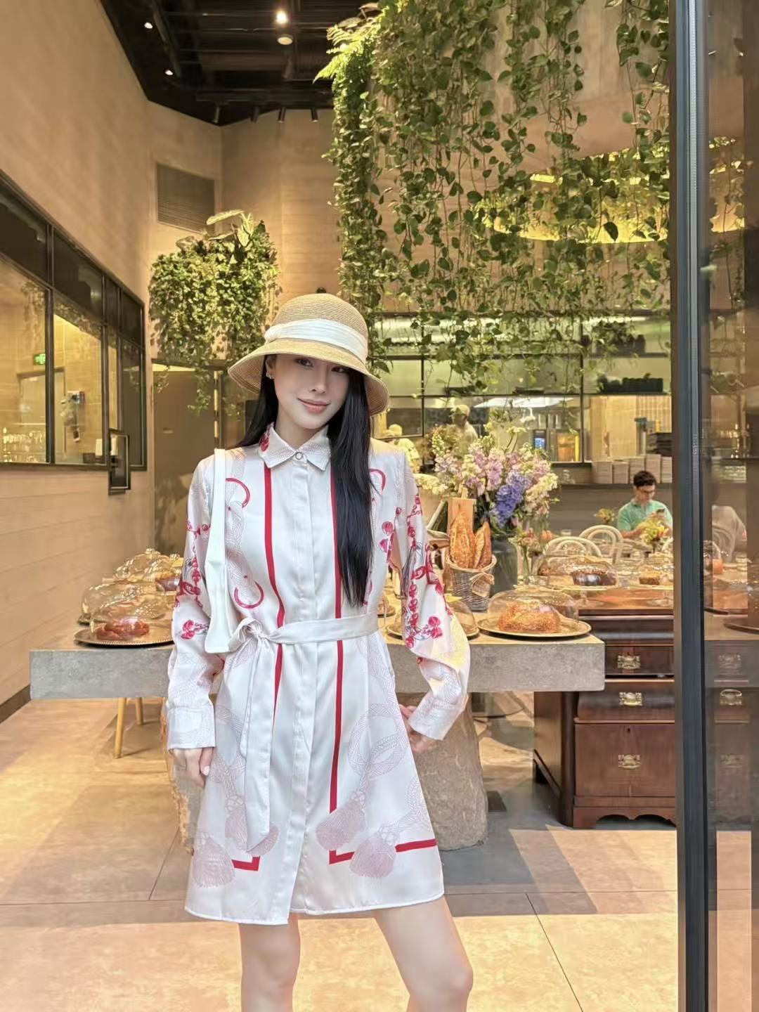 HERME5シルクプリントドレス【50％割引+送料無料】