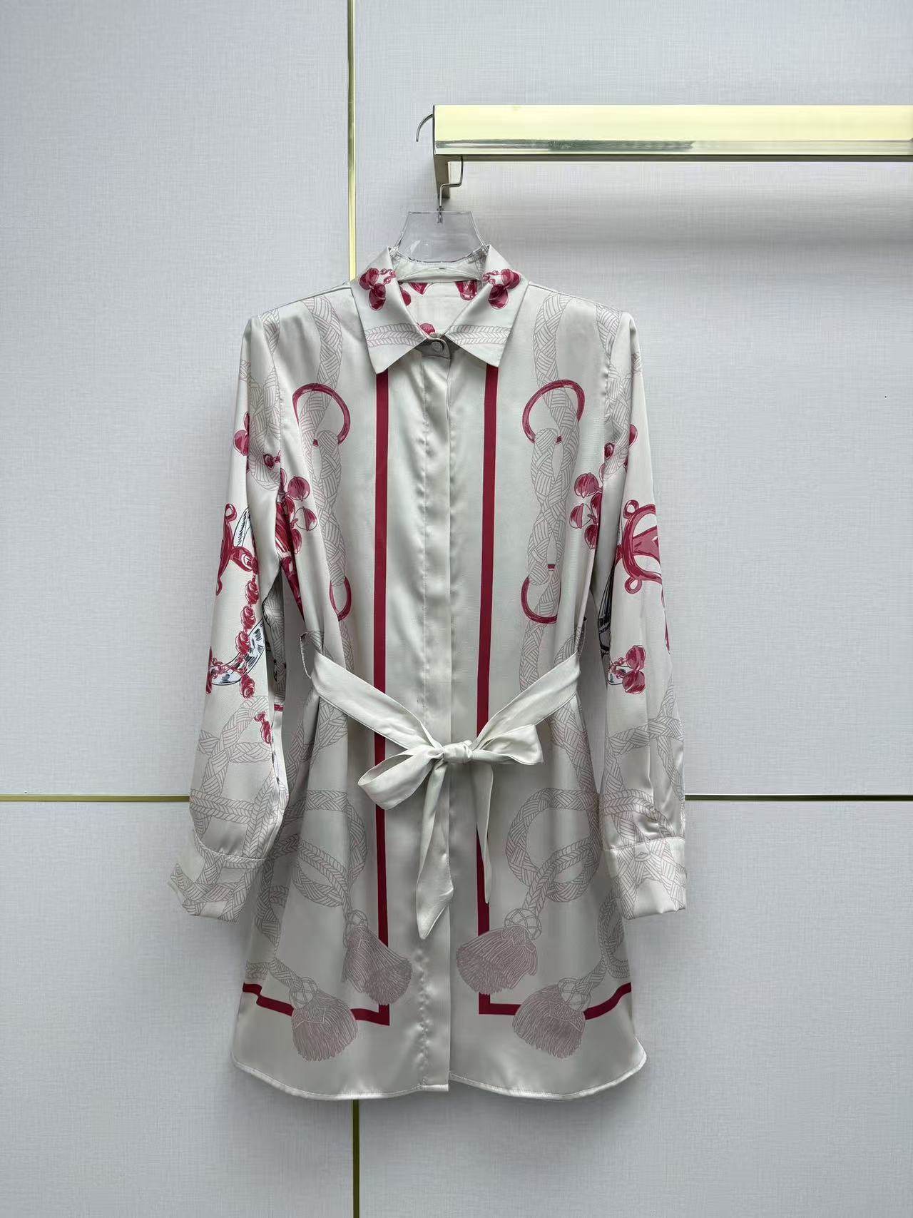 HERME5シルクプリントドレス【50％割引+送料無料】