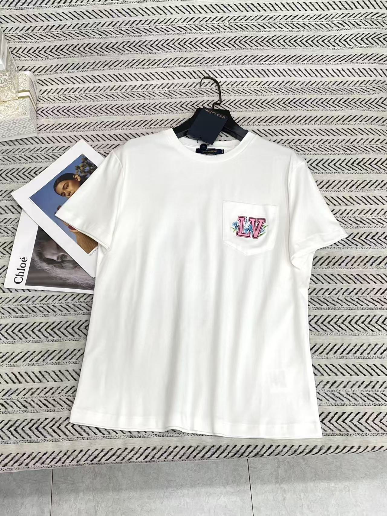 LV刺繍ロゴTシャツ【50％割引+送料無料】