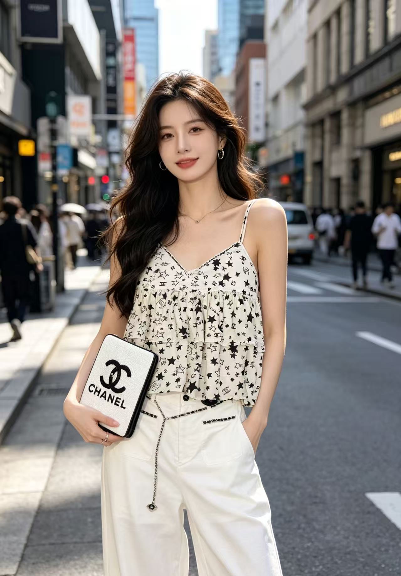 CHANE1 五芒星ダブルC ベスト＋パンツ ツーピースセット【50％割引+送料無料】