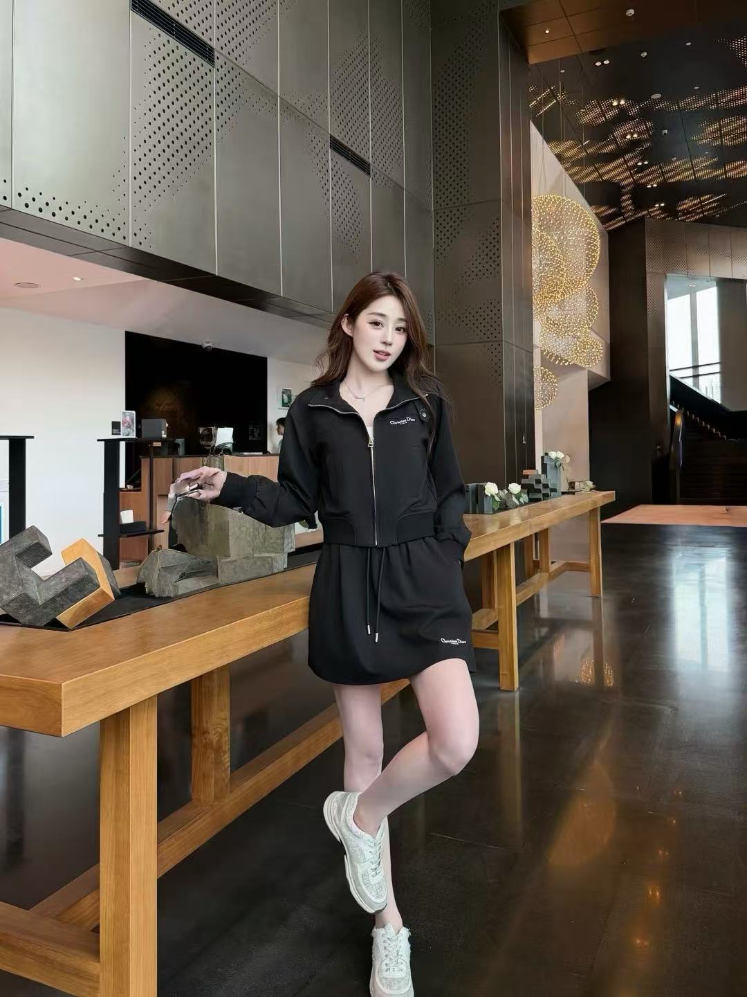 DI0R シンプルレタースカート＋ジャケット ツーピースセット【50％割引+送料無料】