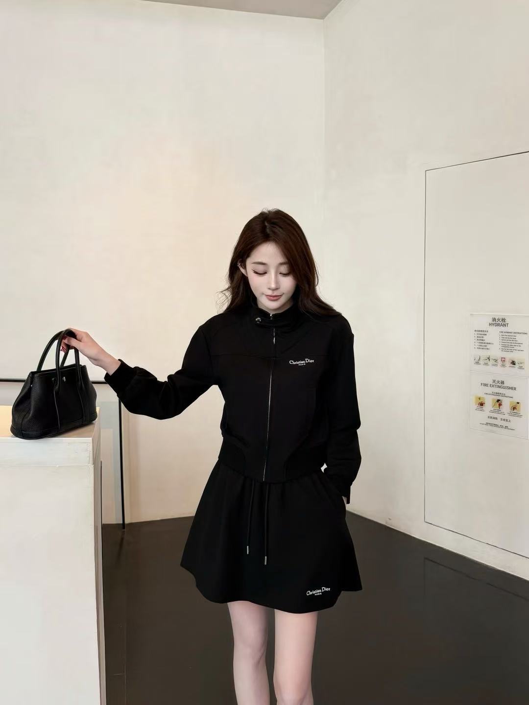 DI0R シンプルレタースカート＋ジャケット ツーピースセット【50％割引+送料無料】