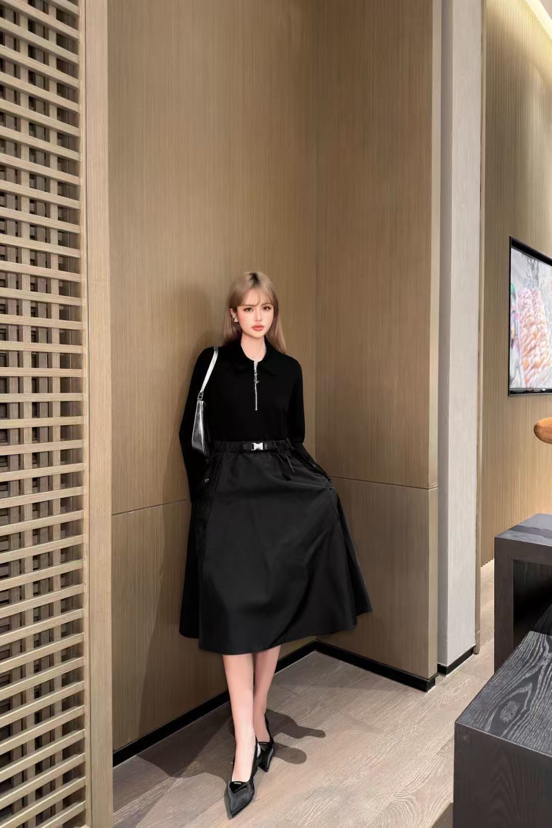 PR4DA ジッパー付き長袖ドレス【50％割引+送料無料】