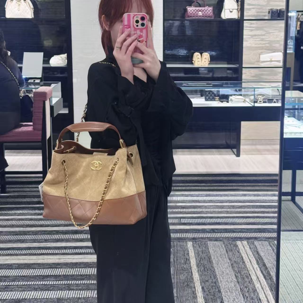 CHANE1 チェーン ディアスキン ショッピングバッグ【50％割引+送料無料】