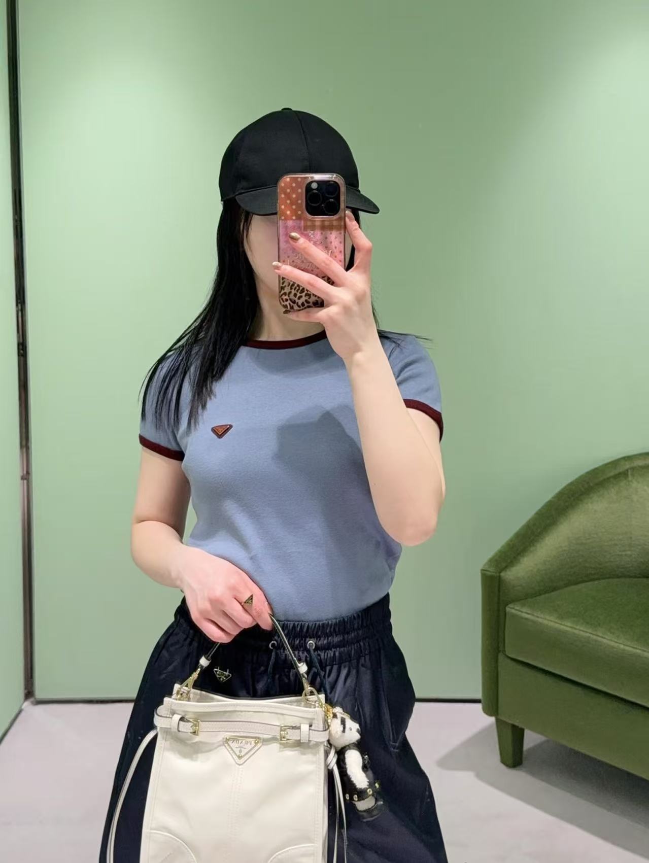 PR4DA トライアングルロゴ入りカラーブロックTシャツ【50％割引+送料無料】