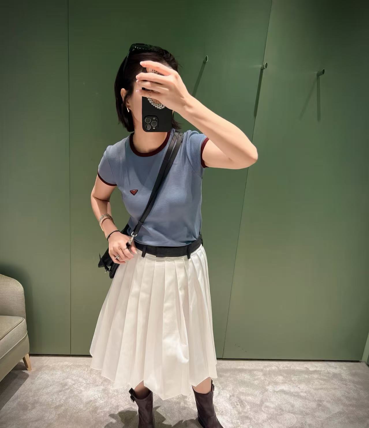 PR4DA トライアングルロゴ入りカラーブロックTシャツ【50％割引+送料無料】