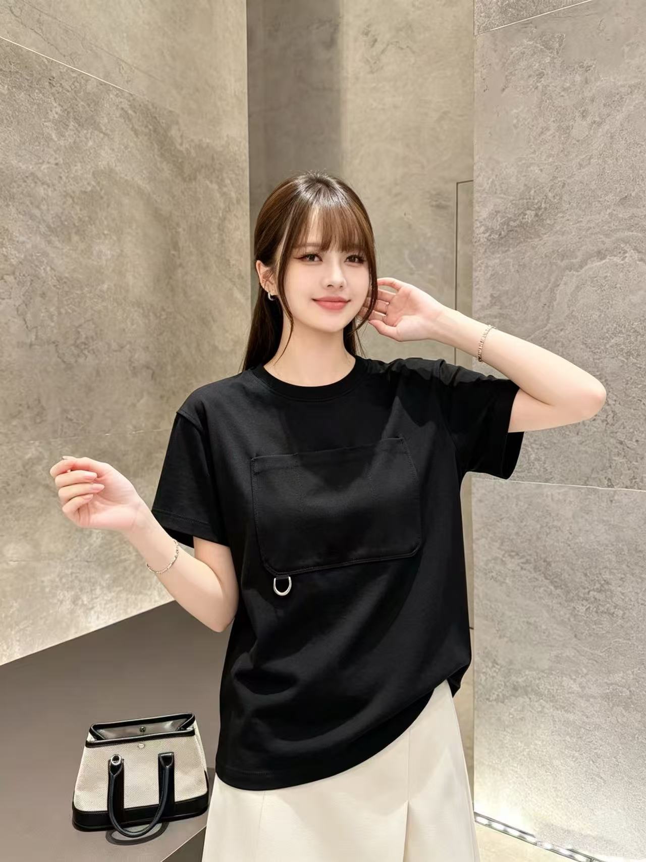 HERME5シンプルな正方形のTシャツ【50％割引+送料無料】