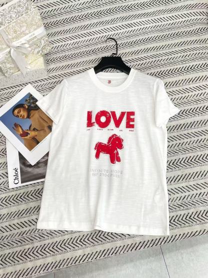 L0WEW ラインストーンレターTシャツ【50％割引+送料無料】