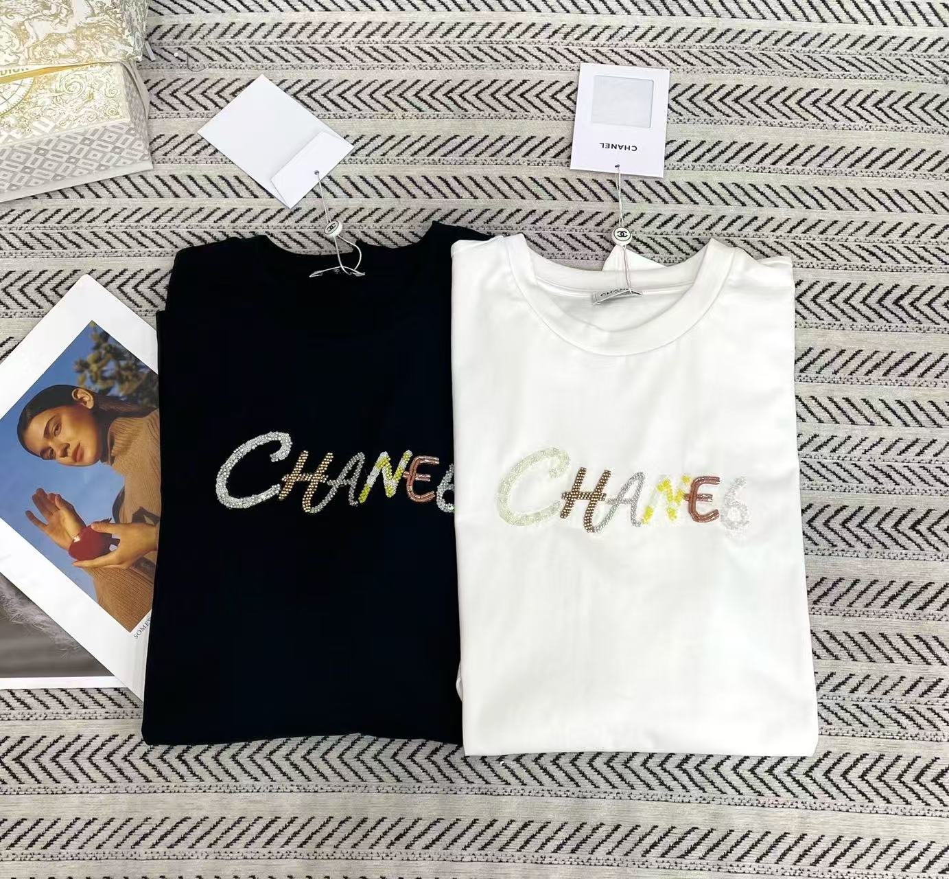 CHANE1 グラデーションレター長袖Tシャツ【50％割引+送料無料】