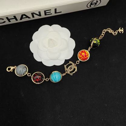 CHANE1 シンプルダブルCカラフルブレスレット【50％割引+送料無料】