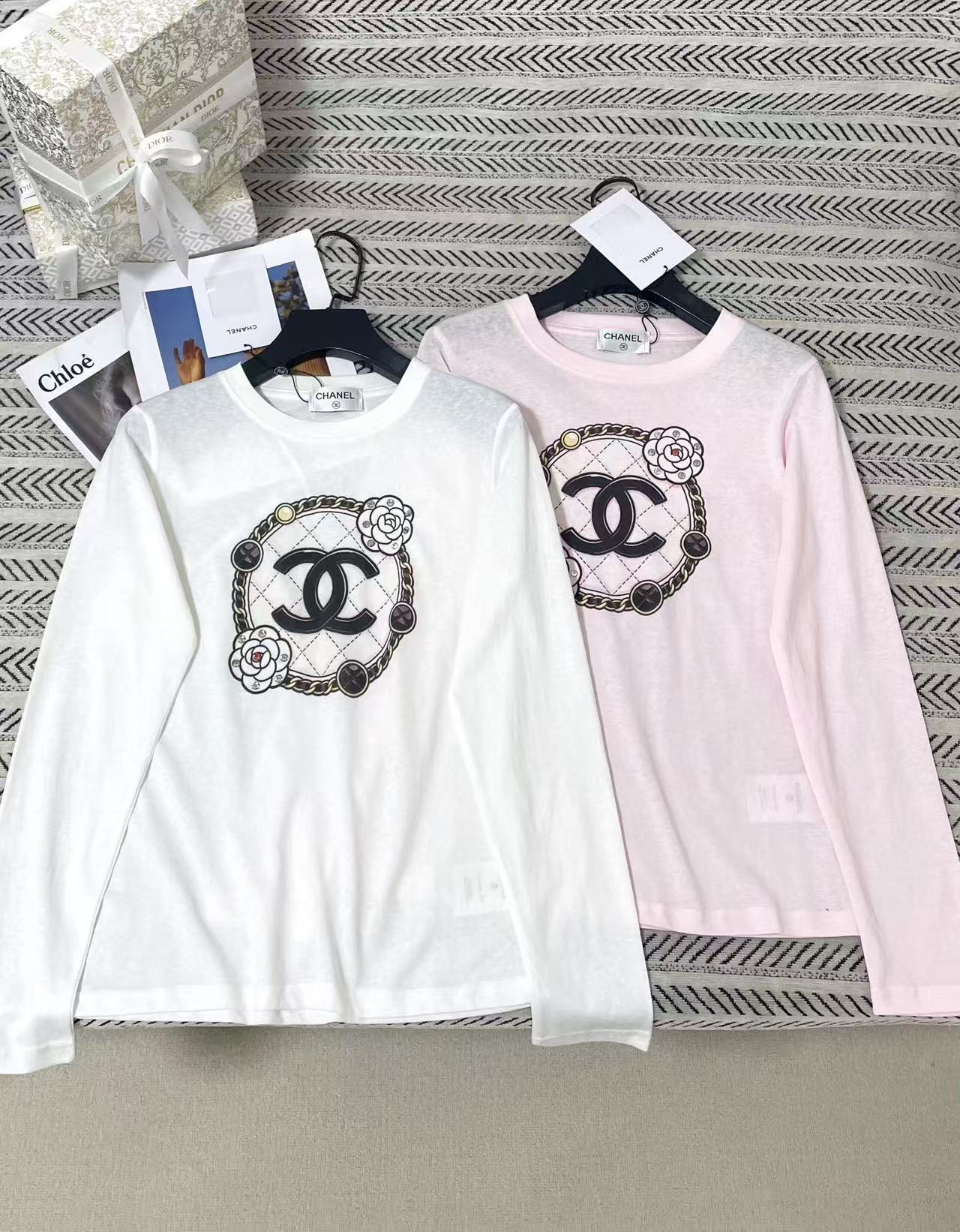 CHANE1 カメリアダブルC 長袖Tシャツ【50％割引+送料無料】