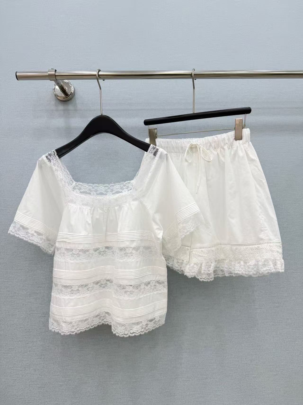 CHANE1 レーストップス＆ショートパンツ ツーピースセット【50％割引+送料無料】