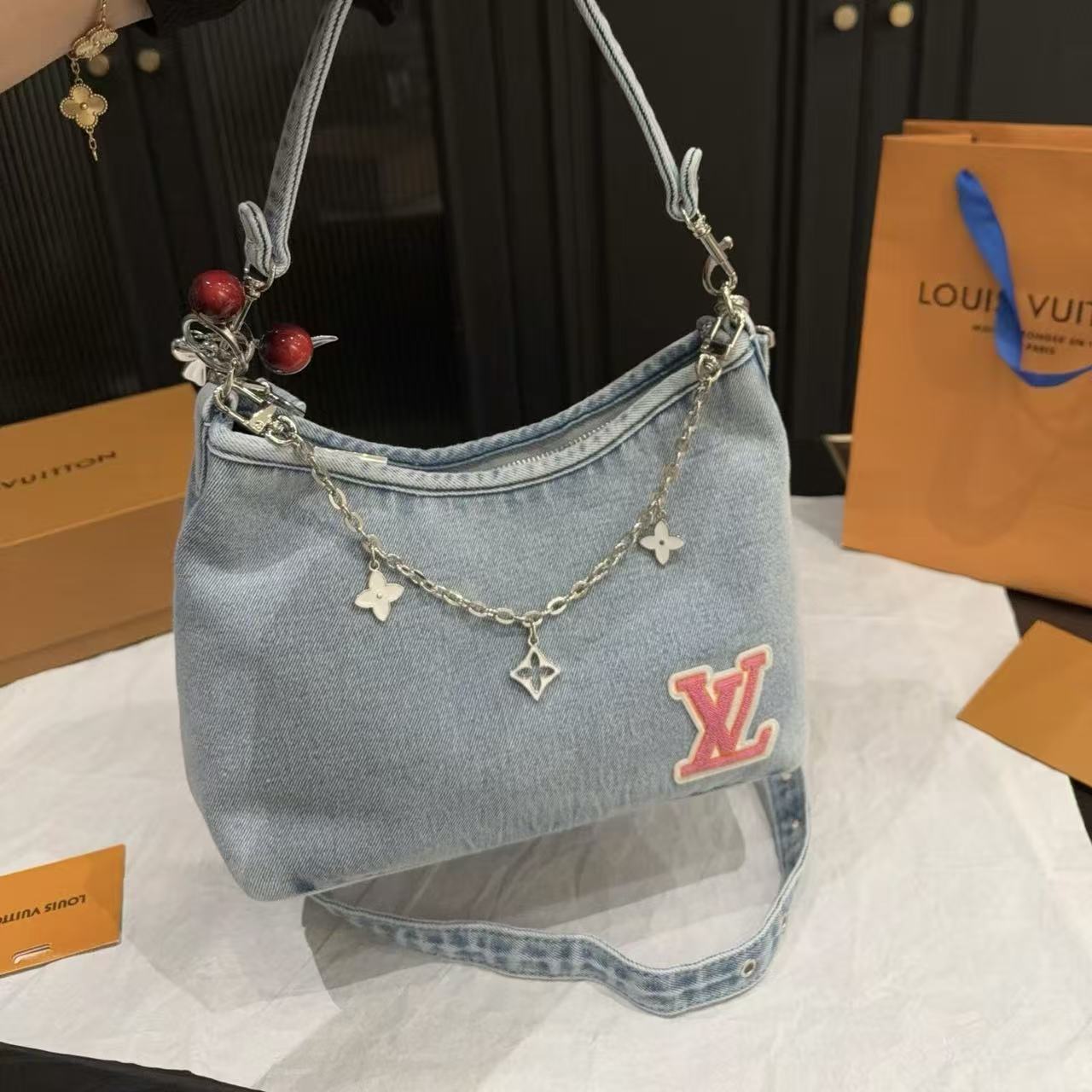 LVデニムチェーンクロスボディバッグ【50％割引+送料無料】