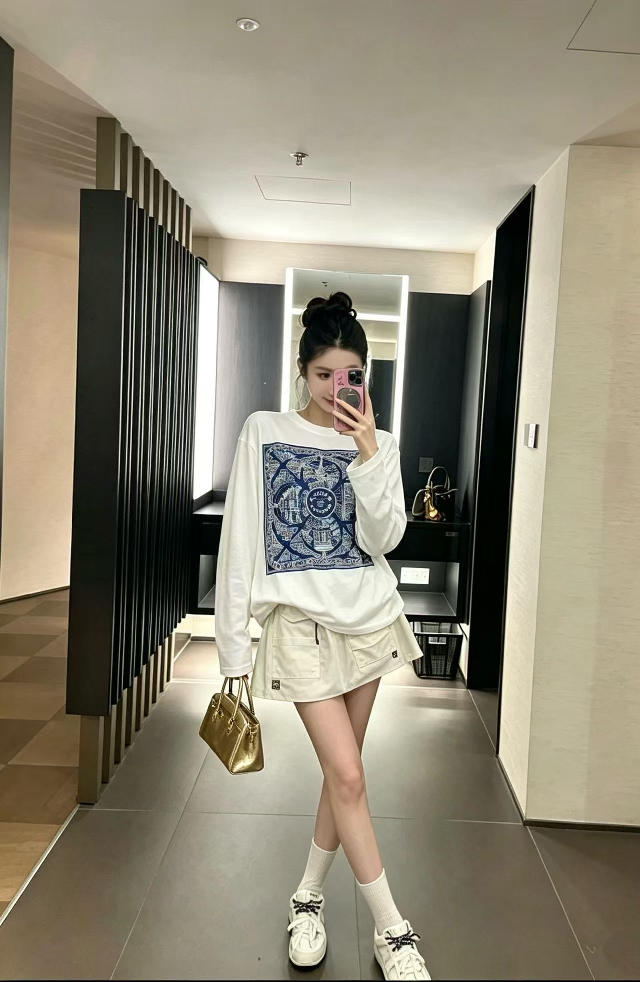 LVプリント 長袖Tシャツ【50％割引+送料無料】