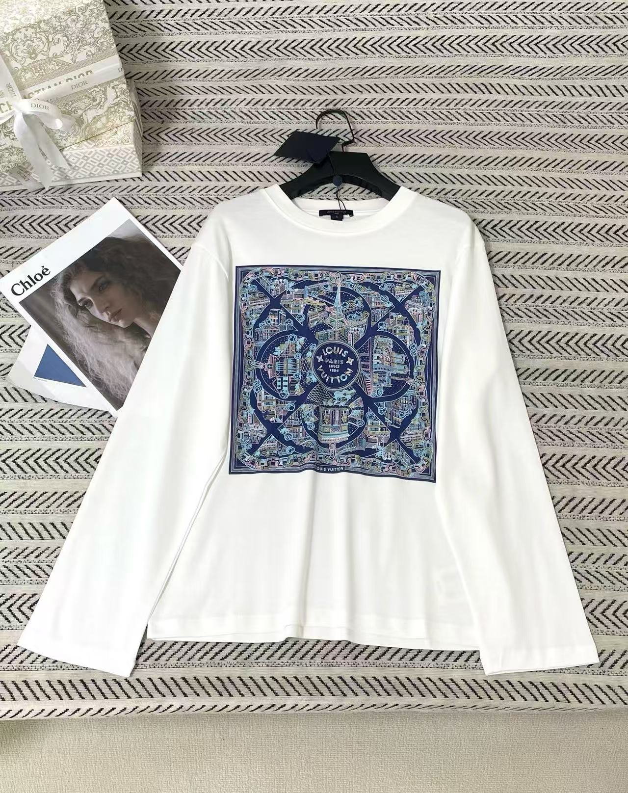 LVプリント 長袖Tシャツ【50％割引+送料無料】