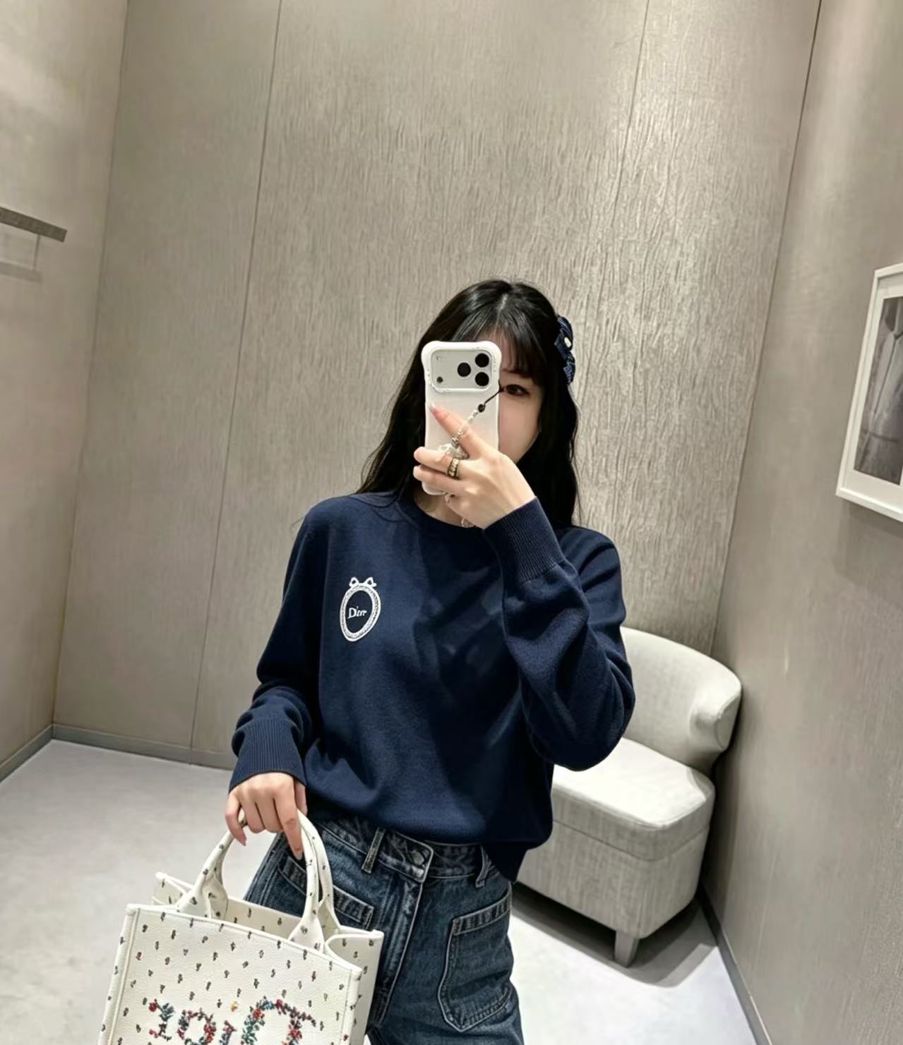 DI0R文字刺繍入りウールセーター【50％割引+送料無料】