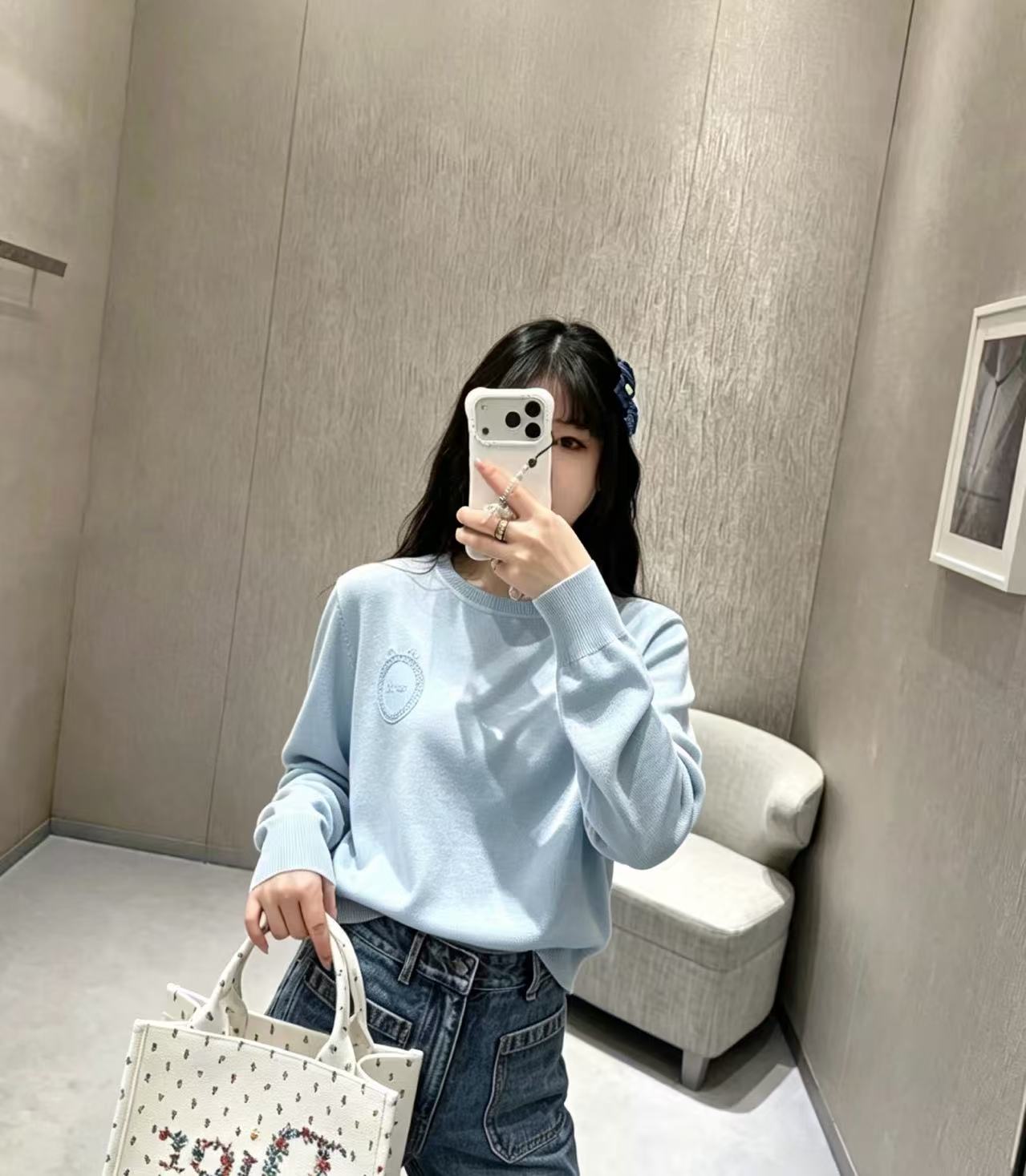DI0R文字刺繍入りウールセーター【50％割引+送料無料】