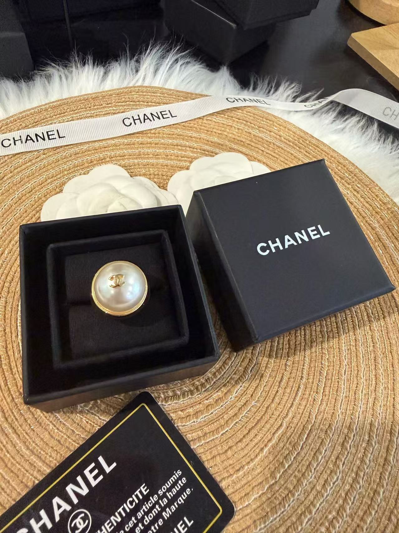 CHANE1 ダブルCパールリング【50％割引+送料無料】