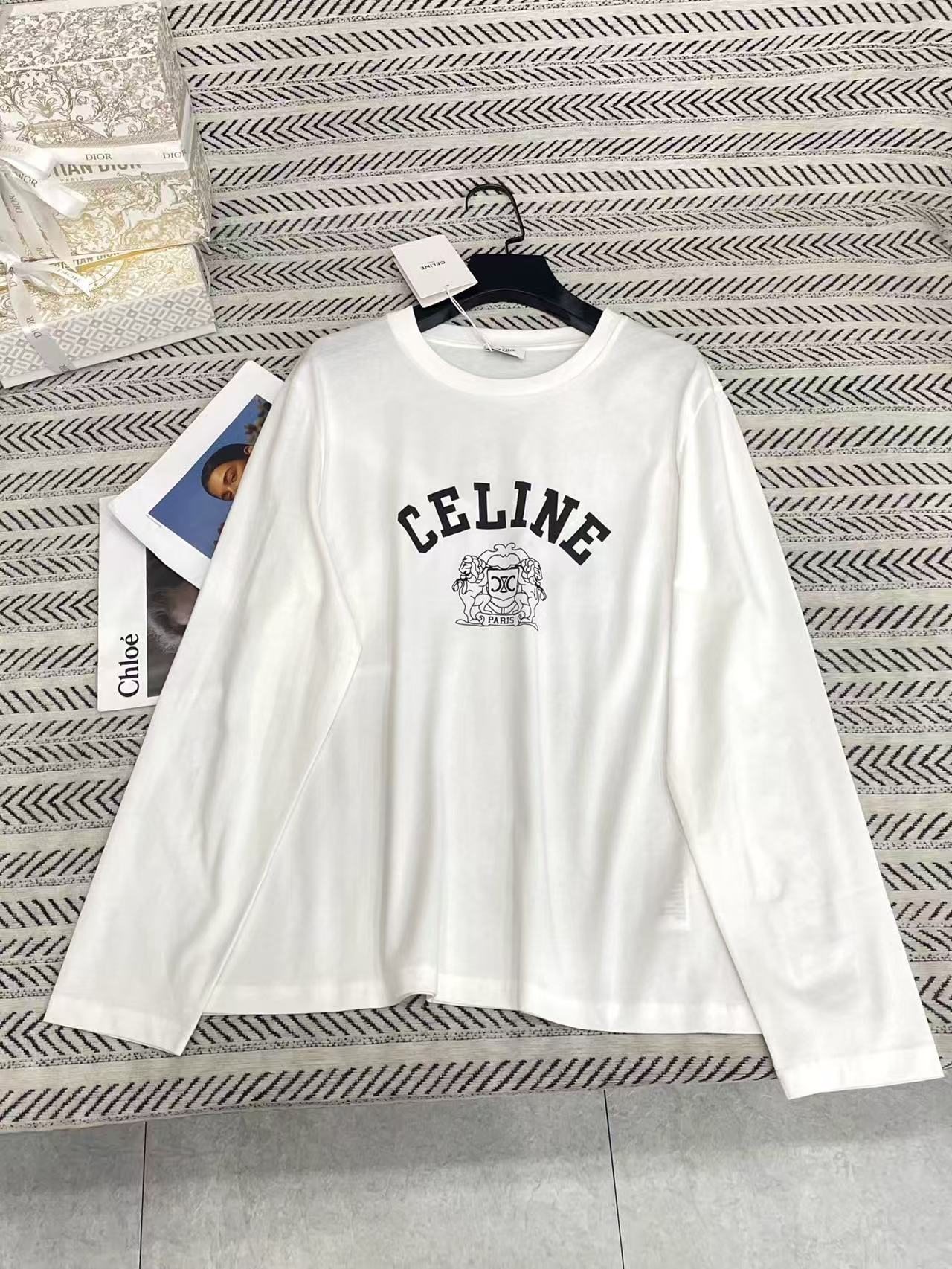 CEL1NE プリントレター長袖Tシャツ【50％割引+送料無料】