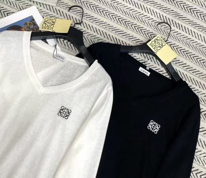L0WEW シンプルなVネック長袖Tシャツ【50％割引+送料無料】