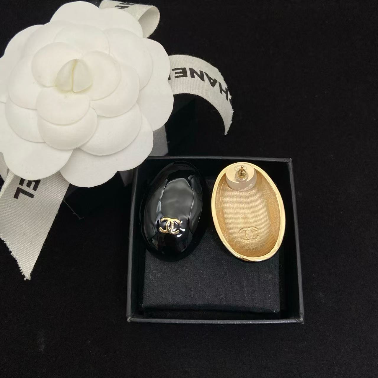CHANE1 ダブルCオーバルピアス【50％割引+送料無料】
