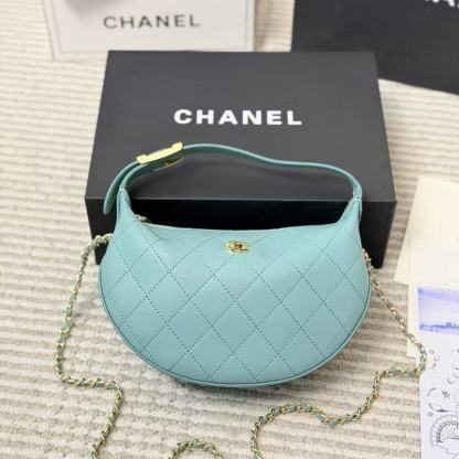 CHANE1 ダブルCチェーンクレセントバッグ【50％割引+送料無料】