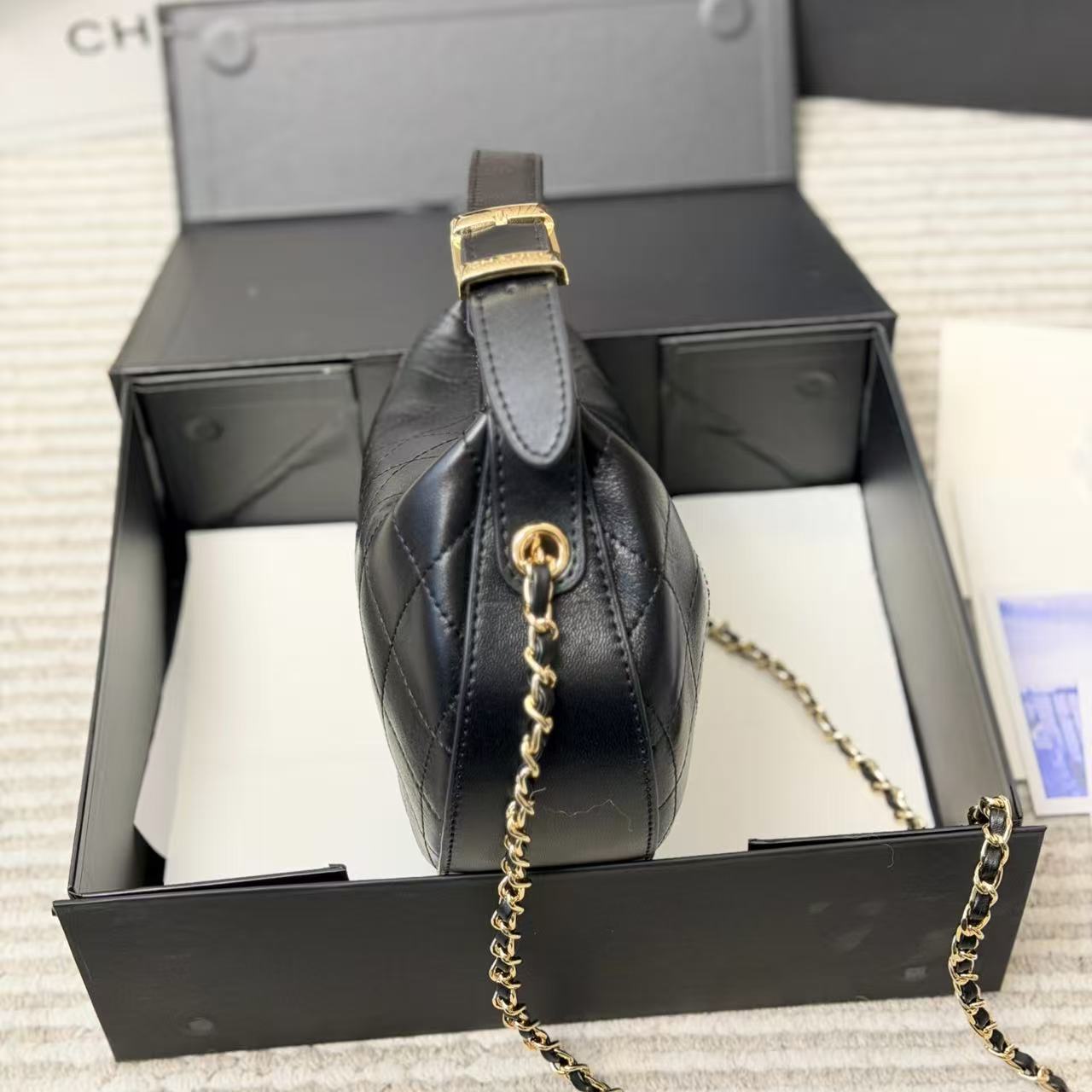 CHANE1 ダブルCチェーンクレセントバッグ【50％割引+送料無料】