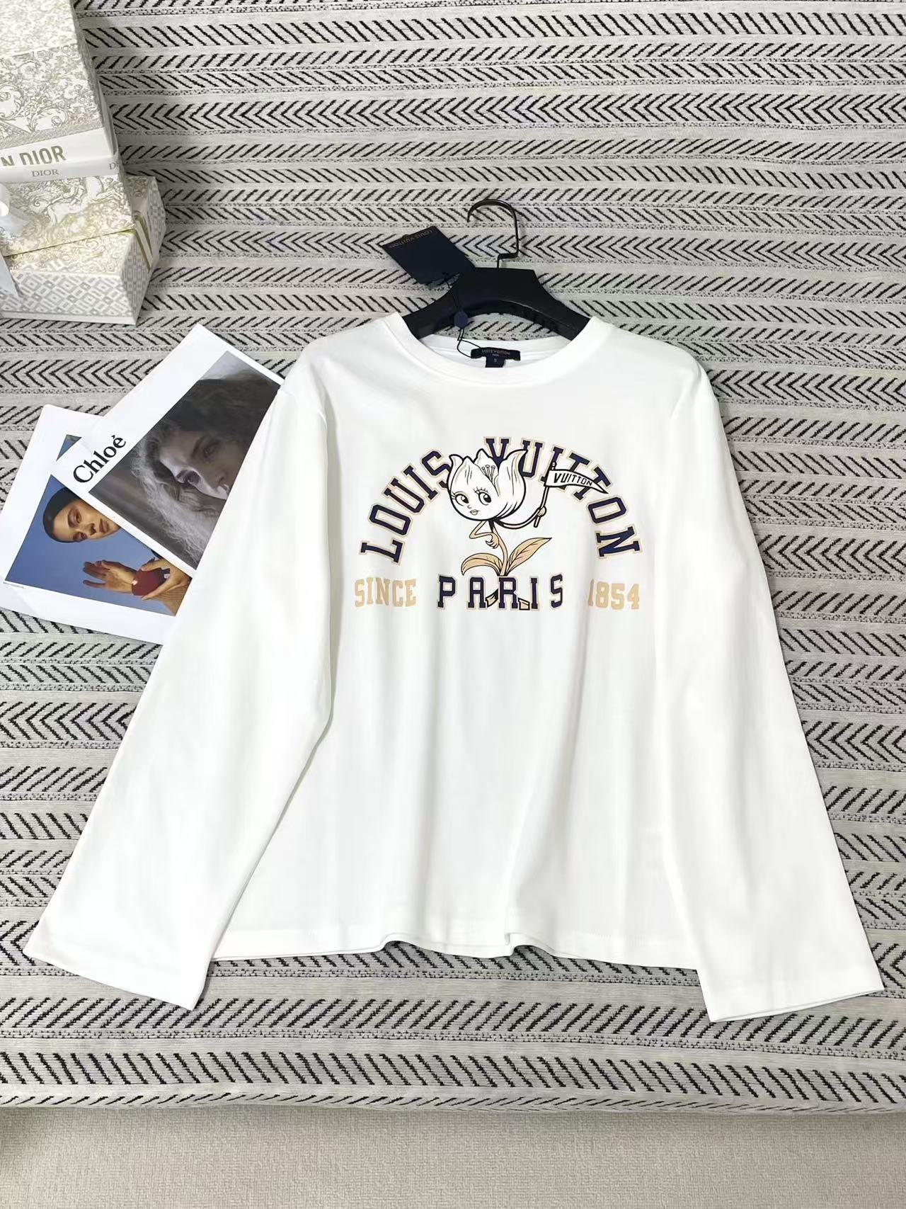 LV カートゥーンレター 長袖Tシャツ【50％割引+送料無料】