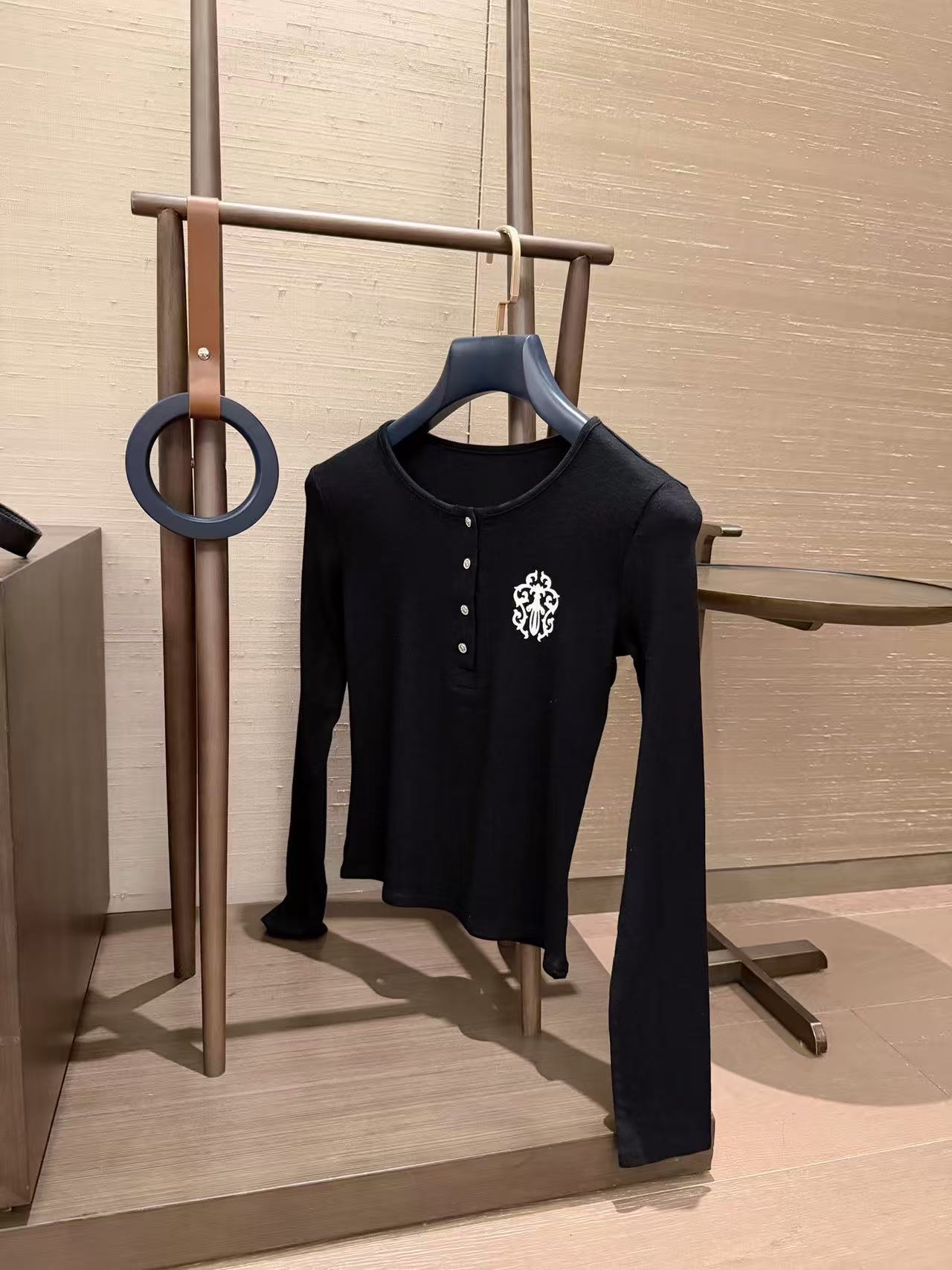 Chr0me Hearts サンスクリット語ボタンアップ長袖Tシャツ【50％割引+送料無料】