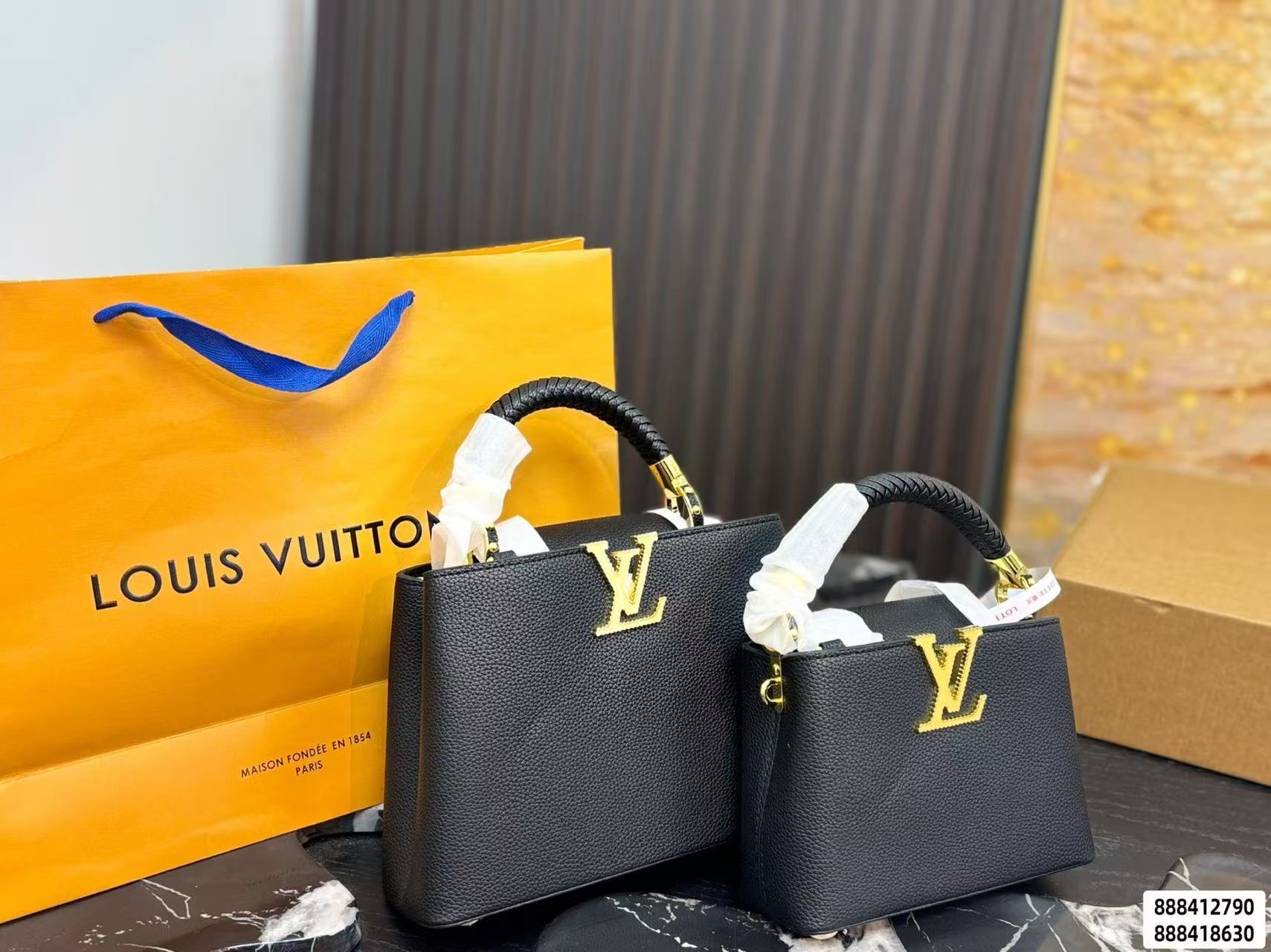 LV Capucines牛革ハンドバッグ【50％割引+送料無料】