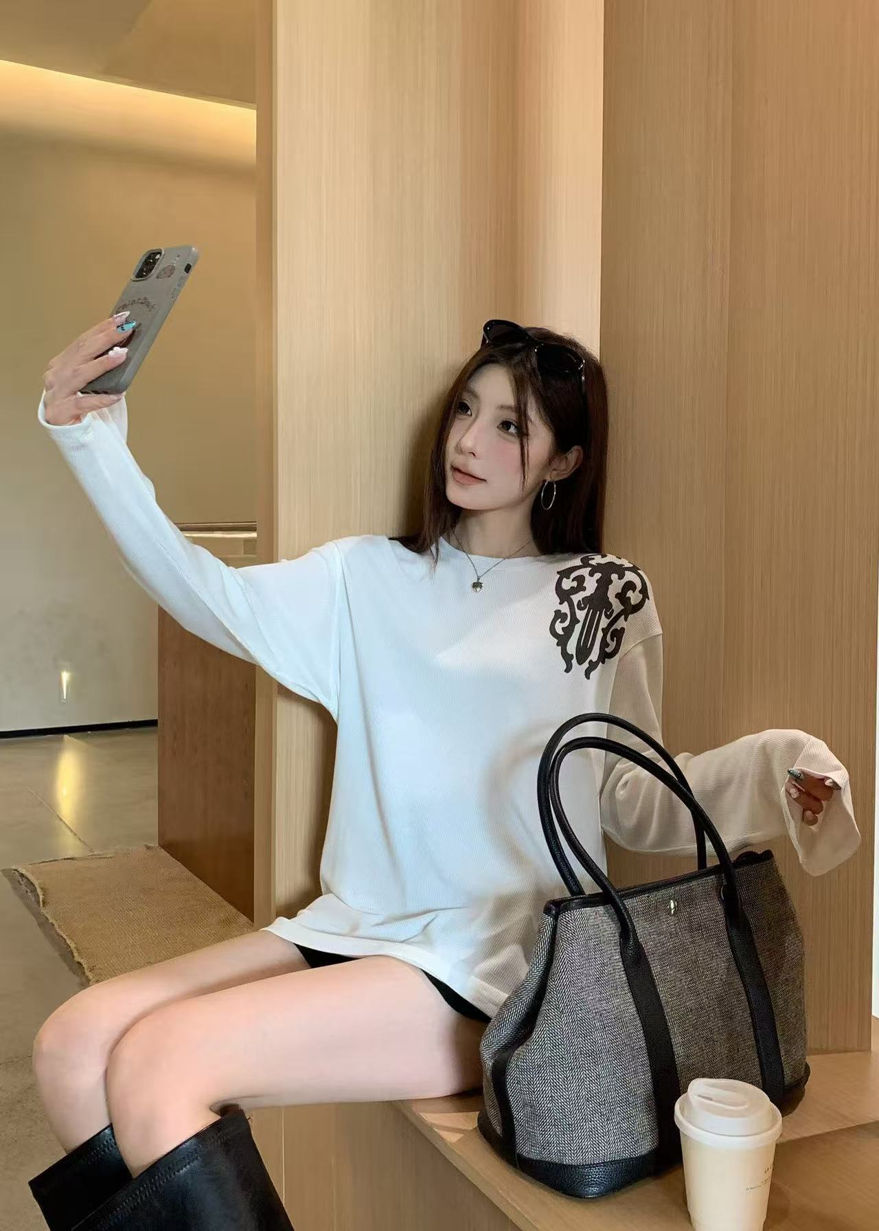 Chr0me Hearts サンスクリット語長袖Tシャツ【50％割引+送料無料】