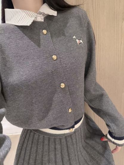 THOM BROWNE ウールニット＆スカート セットアップ【50％割引+送料無料】