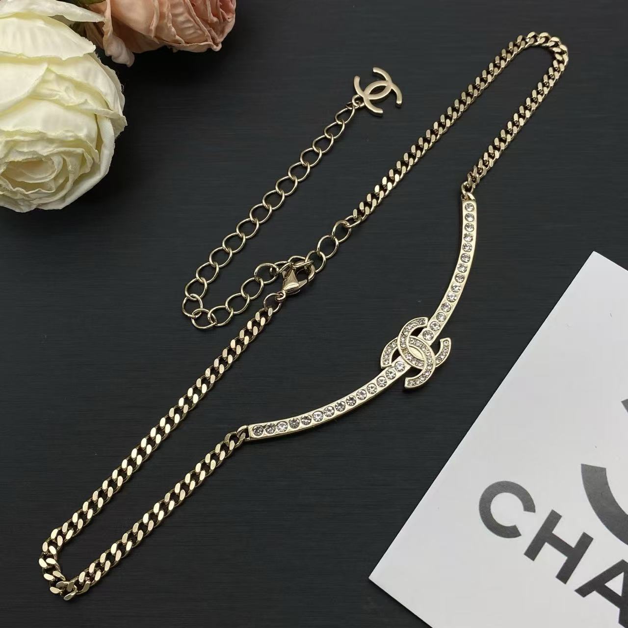 CHANEL ダブルC ダイヤモンドネックレス【50％割引+送料無料】