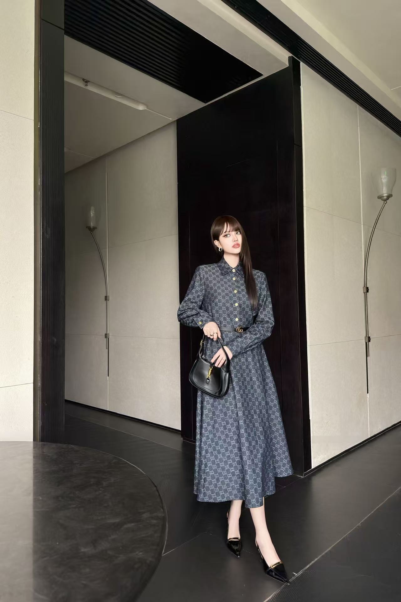 GUCCI ジャカード長袖ワンピース【50％割引+送料無料】