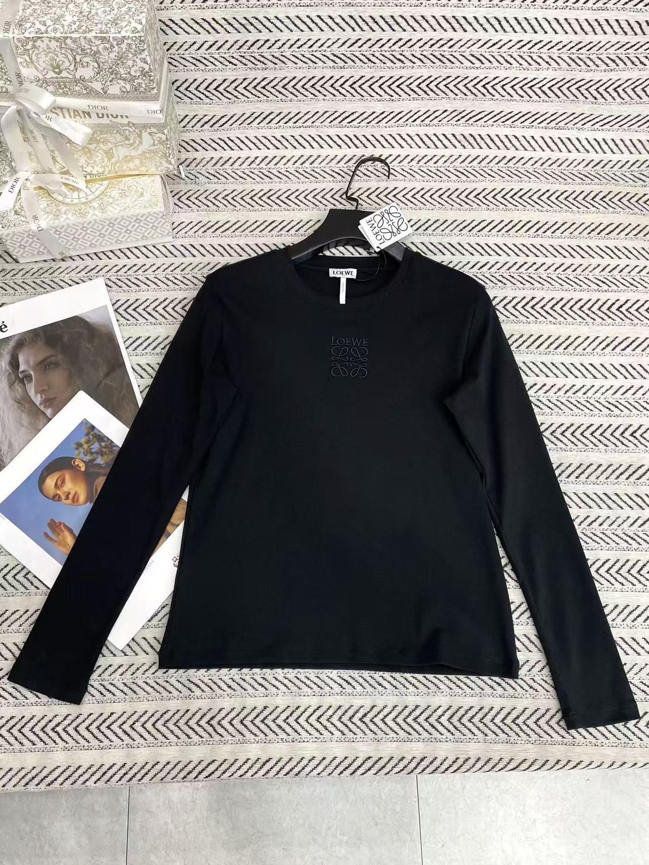 LOEWE 刺繍ロゴ長袖Tシャツ【50％割引+送料無料】