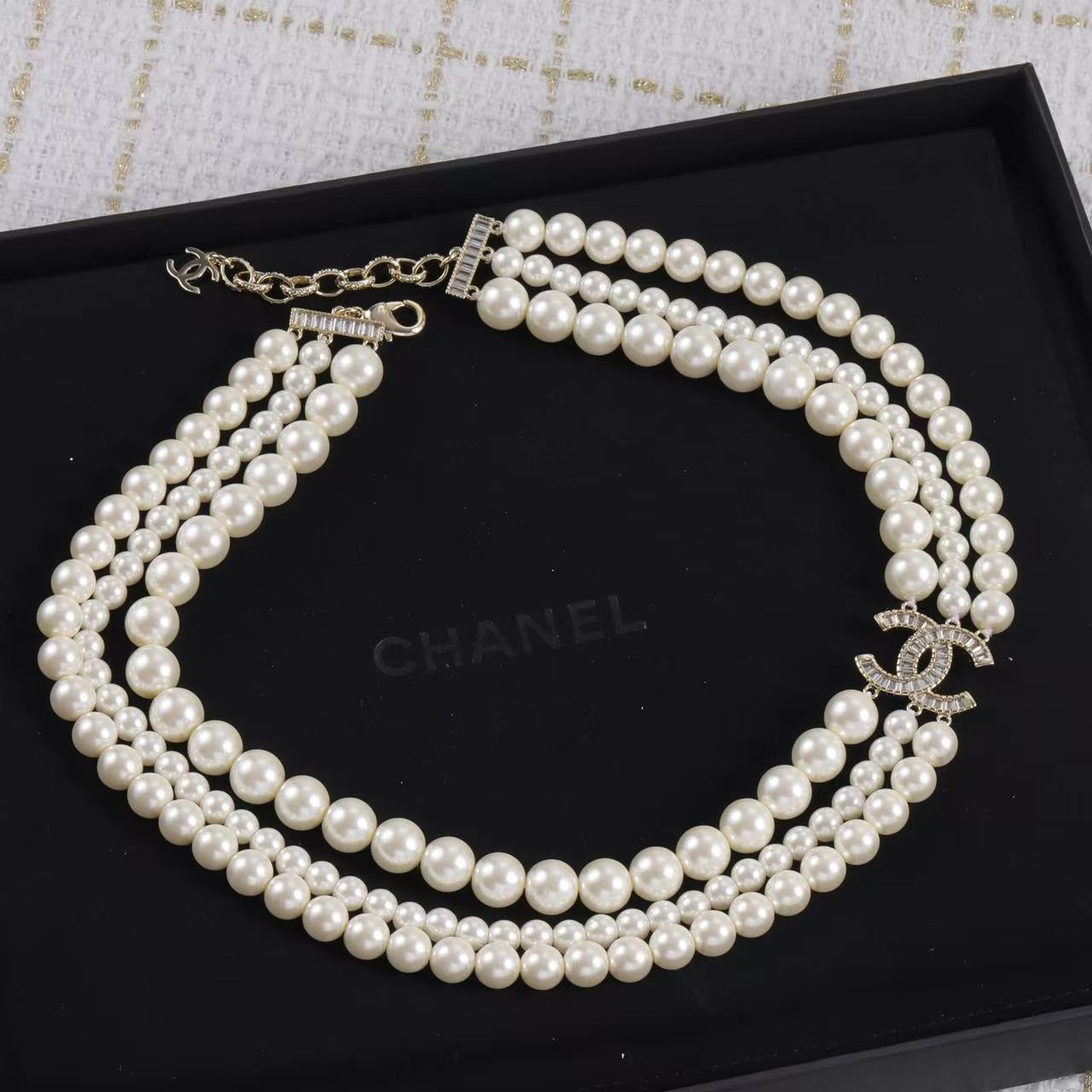 CHANE1 ダブルC ダイヤモンドブレスレット＋ネックレス ツーピースセット【50％割引+送料無料】