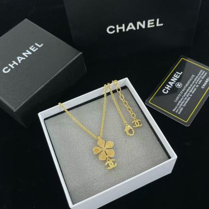 CHANE1 ダブルCフラワーダイヤモンドネックレス【50％割引+送料無料】