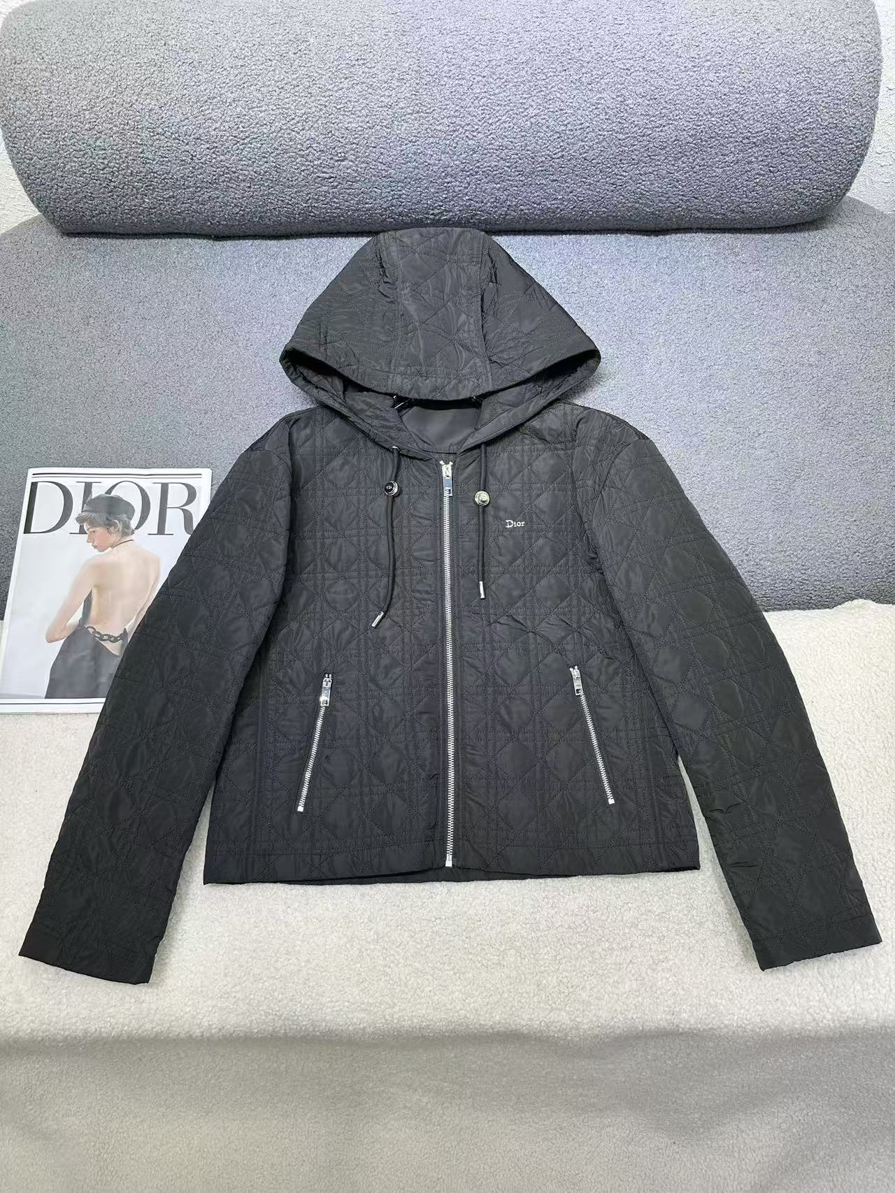 DIOR ハイクオリティ・チェック柄フード付きアウター【50％割引+送料無料】