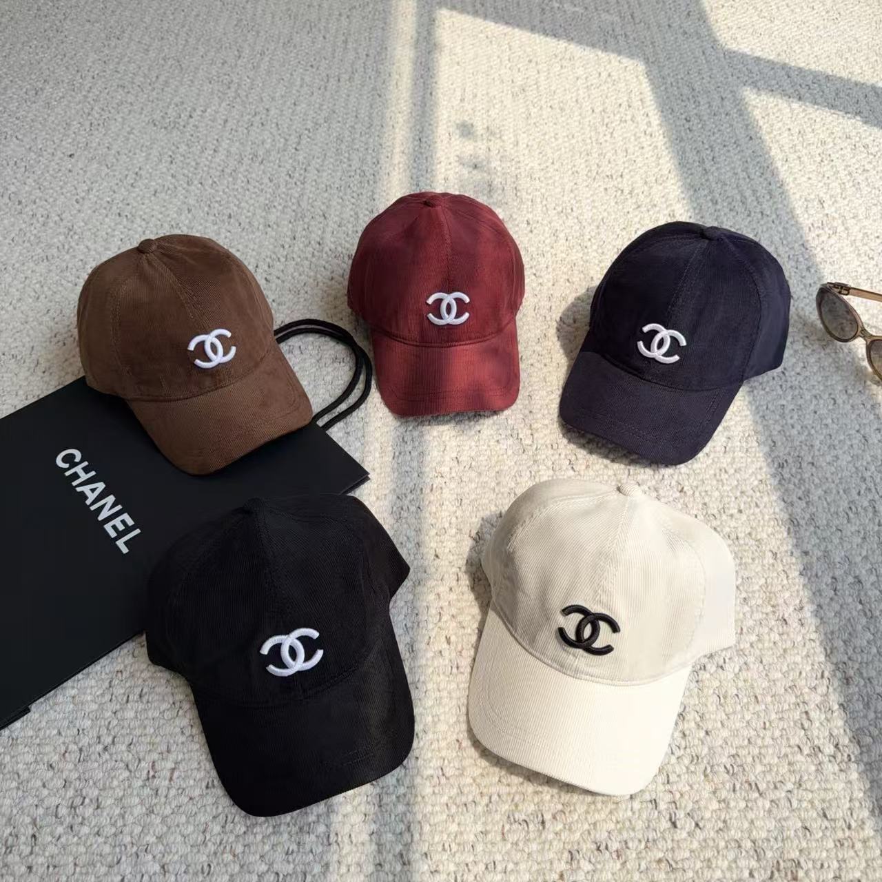 CHANE1 シンプル ダブルC ベースボールキャップ【50％割引+送料無料】