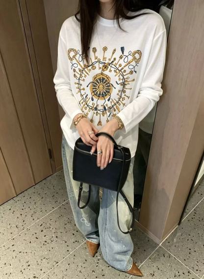 HERME5 プリント長袖Tシャツ【50％割引+送料無料】