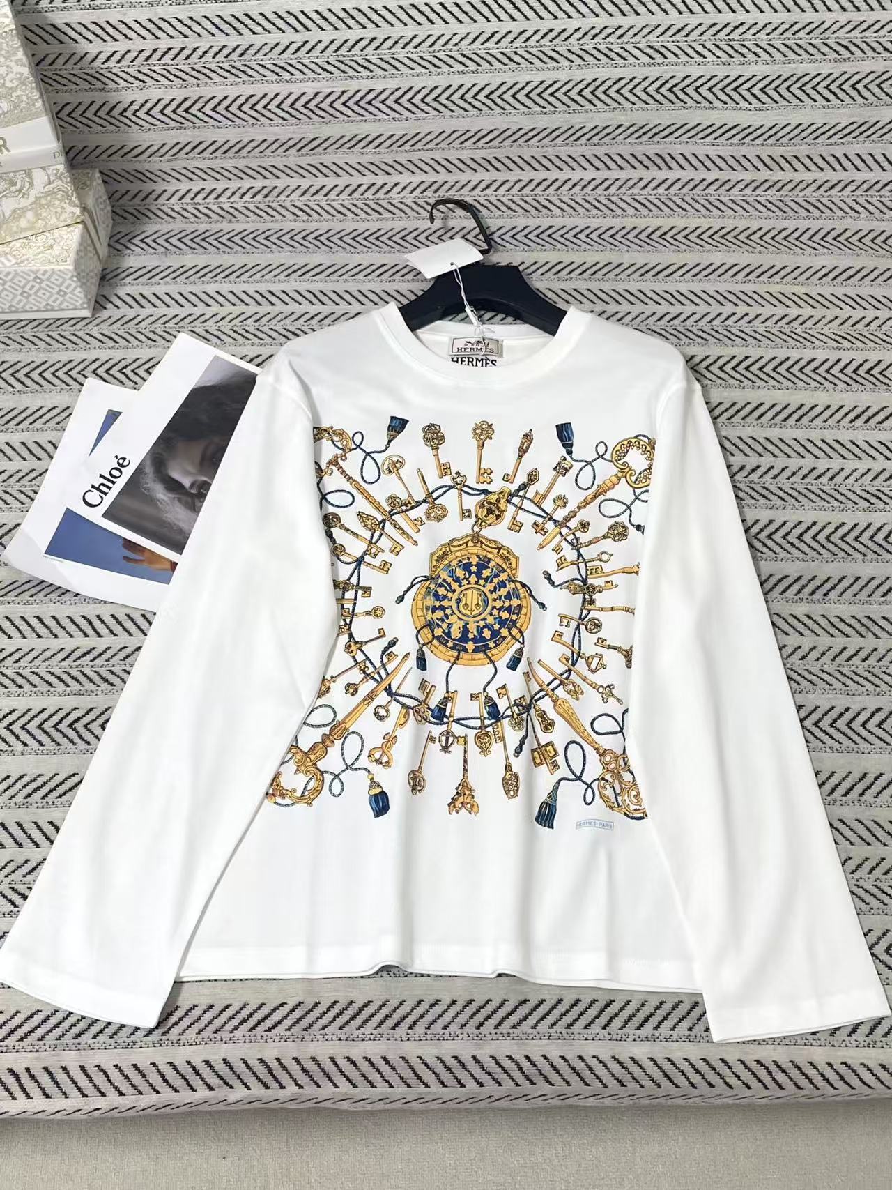 HERME5 プリント長袖Tシャツ【50％割引+送料無料】