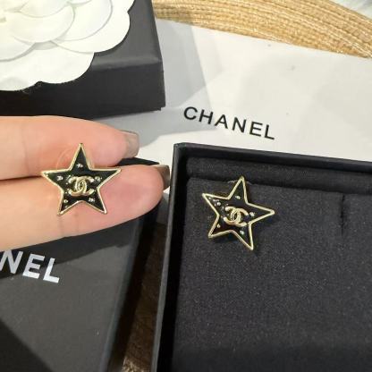 CHANE1 五芒星ダブルCピアス【50％割引+送料無料】