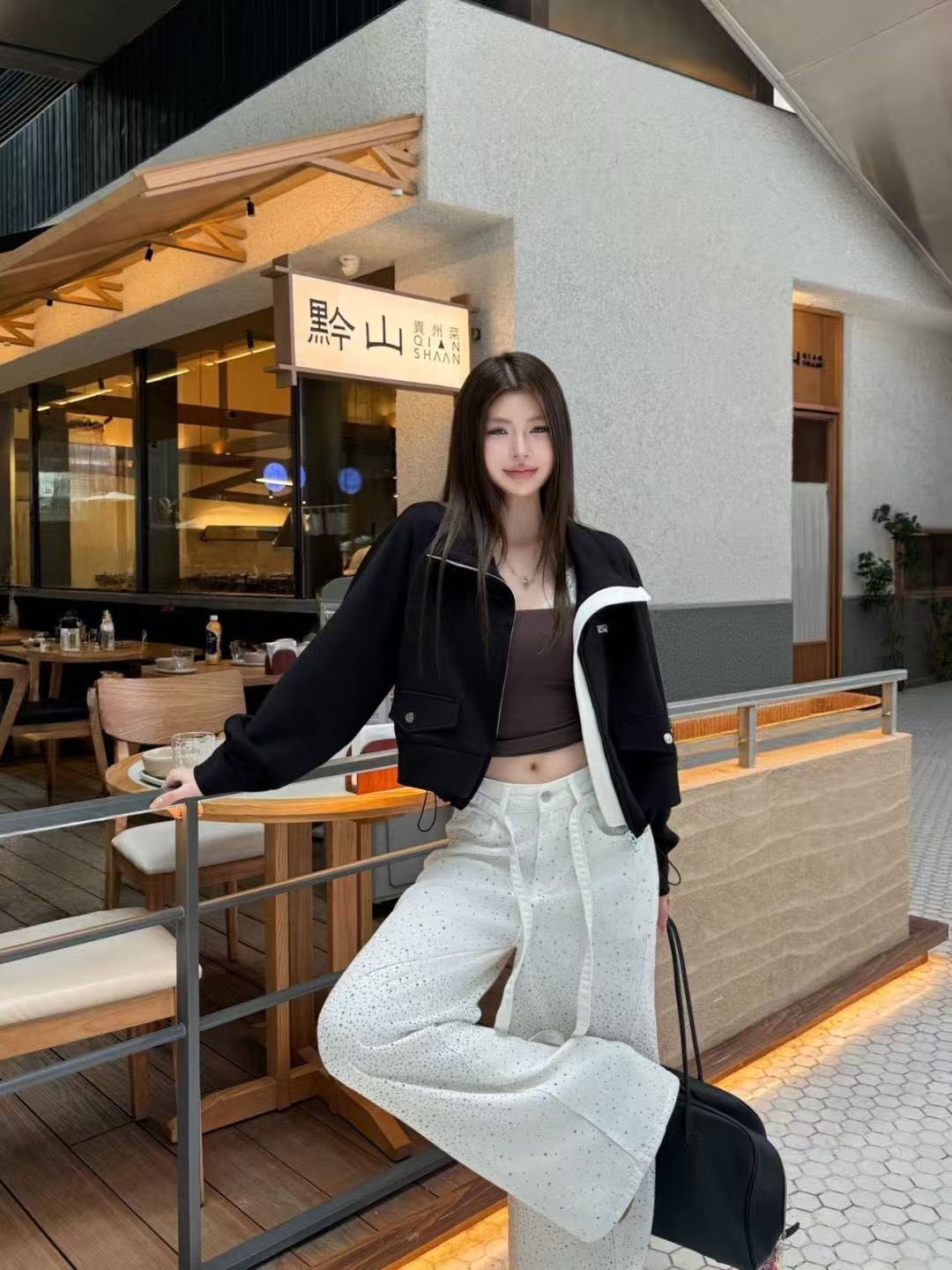L0WEW ポケット付きジップアップジャケット【50％割引+送料無料】